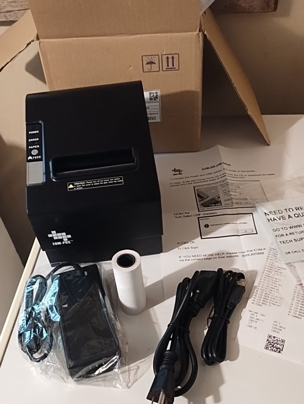 EOM-200 Thermal Receipt Printer in Black New In The Box.